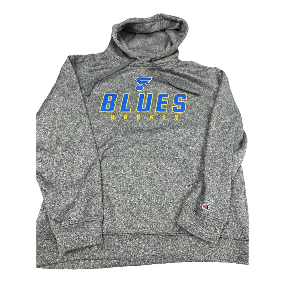 St Louis Blues Hoodie Gray Size Large Hockey Champion Brand